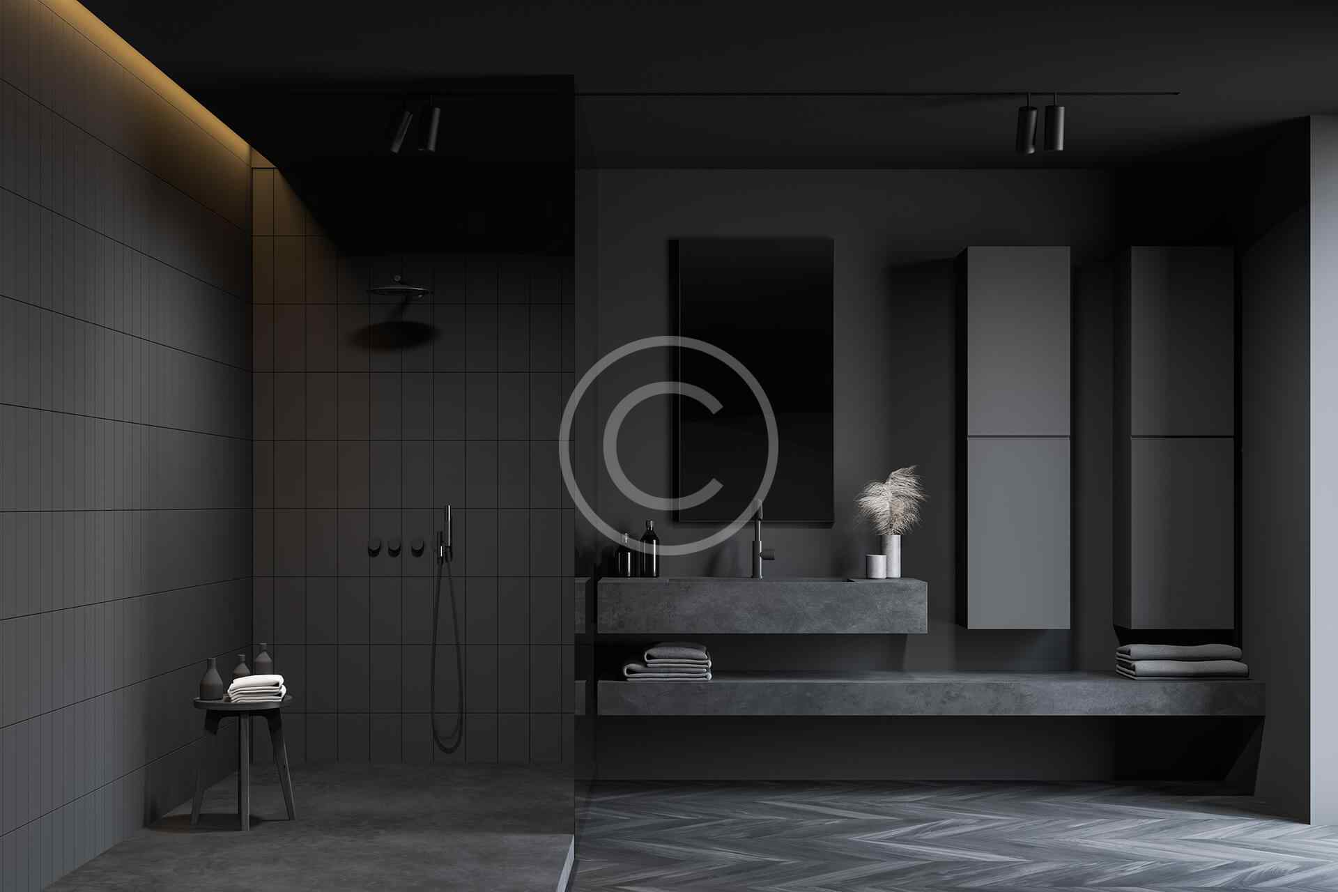 Matte black bathroom 1 Matte black bathroom